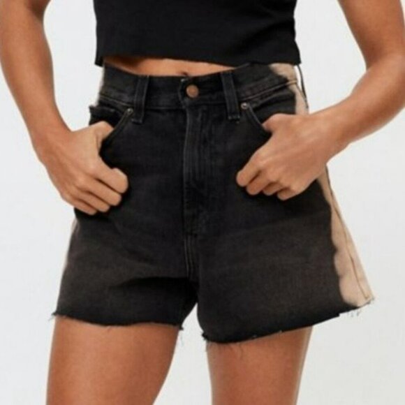 BDG Urban Outfitters A-Line Short Black Bleached Side High Waisted Size … - Picture 1 of 12